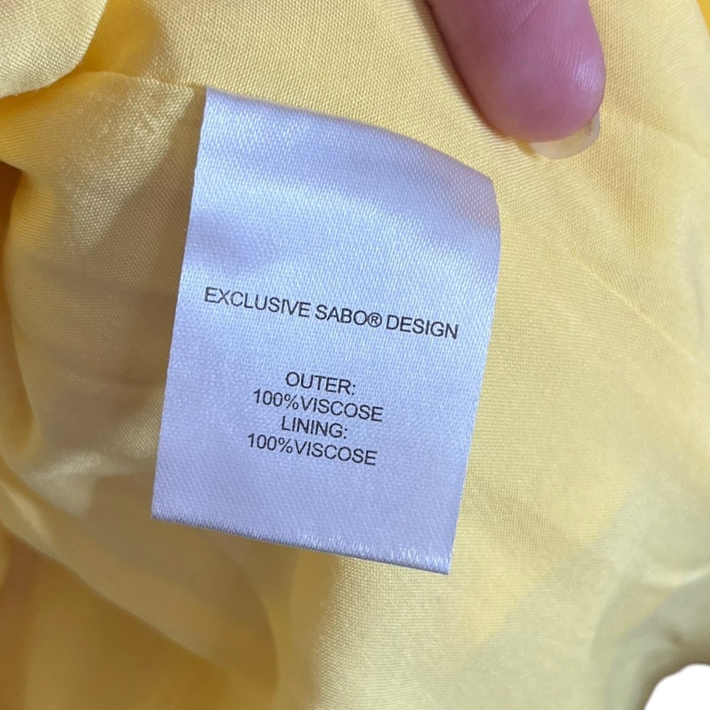 Sabo Skirt Amina Floral Halter Mini Dress Womens XS Yellow Cutout Boho Resort - Picture 7 of 9